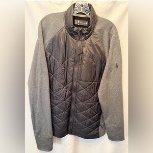 Smartwool Mens XL Jacket Smartloft Black Gray Wool Insulated Zip Thumb Holes